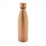 Elegante botella metálica de acero reciclado color dorado quinta vista