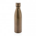 Elegante botella metálica de acero reciclado color marrón quinta vista