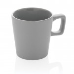 Taza de cerámica con interior brillante color gris
