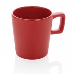 Taza de cerámica con interior brillante color rojo