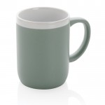 Taza de cerámica con borde blanco color verde