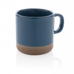 Taza de cerámica esmaltada en dos colores color azul