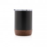 Tazas térmicas pequeñas con base de corcho color negro tercera vista