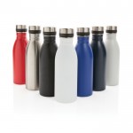 Botellas de acero reciclado antifugas sin BPA color azul vista general