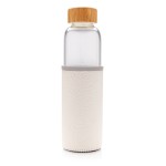 Botella de vidrio personalizada con funda color blanco