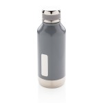 Botella con función termo y placa para logo color gris