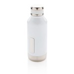 Botella con función termo y placa para logo color blanco