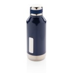 Botella con función termo y placa para logo color azul oscuro
