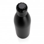 Botella grande de acero térmica color negro tercera vista