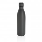 Botella de acero grande con función termo color gris oscuro
