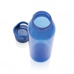 Botella de RPET ideal para el gimnasio con tapón de rosca 650ml color azul tercera vista