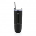 Vaso térmico de plástico reciclado con tapa de 3 posiciones 900ml color negro quinta vista