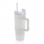 Vaso térmico de plástico reciclado con tapa de 3 posiciones 900ml color blanco