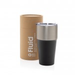 Vaso térmico de acero inoxidable reciclado antigoteo de 500ml color negro vista con caja