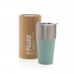 Vaso térmico de acero inoxidable reciclado antigoteo de 500ml color verde vista con caja