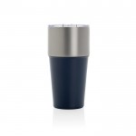 Vaso térmico de acero inoxidable reciclado antigoteo de 500ml color azul marino tercera vista