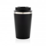 Taza térmica de doble pared ecológica con tapa antigoteo de 350ml color negro tercera vista