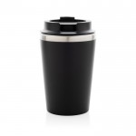 Taza térmica de doble pared ecológica con tapa antigoteo de 350ml color negro cuarta vista