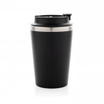 Taza térmica de doble pared ecológica con tapa antigoteo de 350ml color negro quinta vista