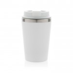 Taza térmica de doble pared ecológica con tapa antigoteo de 350ml color blanco tercera vista