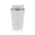 Taza térmica de doble pared ecológica con tapa antigoteo de 350ml color blanco quinta vista