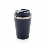 Taza térmica de doble pared ecológica con tapa antigoteo de 350ml color azul