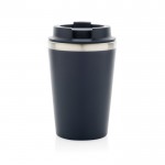 Taza térmica de doble pared ecológica con tapa antigoteo de 350ml color azul cuarta vista