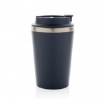 Taza térmica de doble pared ecológica con tapa antigoteo de 350ml color azul quinta vista