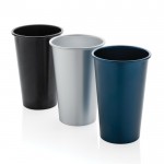 Vaso de aluminio reciclado con pared simple para bebidas 450ml color plateado vista general