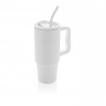 Botella térmica de acero inoxidable reciclado con pajita 900ml color blanco