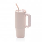 Botella térmica de acero inoxidable reciclado con pajita 900ml color rosa