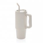 Botella térmica de acero inoxidable reciclado con pajita 900ml color beige