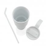 Vaso térmico de acero inoxidable reciclado antigoteo de 900ml color blanco decima vista