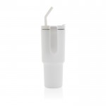Vaso térmico de acero inoxidable reciclado antigoteo de 900ml color blanco tercera vista