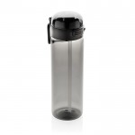 Botella deportiva en RPET con tapa antigoteo y pajita 800 ml color negro