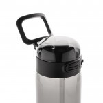 Botella deportiva en RPET con tapa antigoteo y pajita 800 ml color negro séptima vista