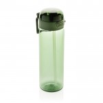 Botella deportiva en RPET con tapa antigoteo y pajita 800 ml color verde