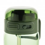 Botella deportiva en RPET con tapa antigoteo y pajita 800 ml color verde sexta vista
