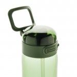 Botella deportiva en RPET con tapa antigoteo y pajita 800 ml color verde séptima vista