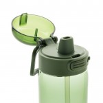 Botella deportiva en RPET con tapa antigoteo y pajita 800 ml color verde octava vista
