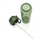 Botella deportiva en RPET con tapa antigoteo y pajita 800 ml color verde novena vista