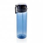 Botella deportiva en RPET con tapa antigoteo y pajita 800 ml color azul marino