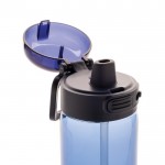 Botella deportiva en RPET con tapa antigoteo y pajita 800 ml color azul marino octava vista