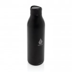 Botella ecológica con experiencia de bebida 360° 600 ml Avira Alok color negro vista con logo
