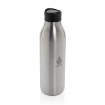 Botella ecológica con experiencia de bebida 360° 600 ml Avira Alok color plateado vista con logo