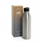 Botella ecológica con experiencia de bebida 360° 600 ml Avira Alok color plateado vista con caja