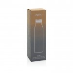 Botella ecológica con experiencia de bebida 360° 600 ml Avira Alok color plateado segunda vista con caja