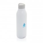 Botella ecológica con experiencia de bebida 360° 600 ml Avira Alok color blanco vista con logo