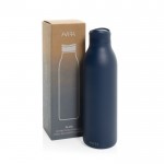 Botella ecológica con experiencia de bebida 360° 600 ml Avira Alok color azul marino vista con caja