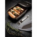 Fiambrera de acero inoxidable con cubierto y cinta Black+Blum 1 L color turquesa